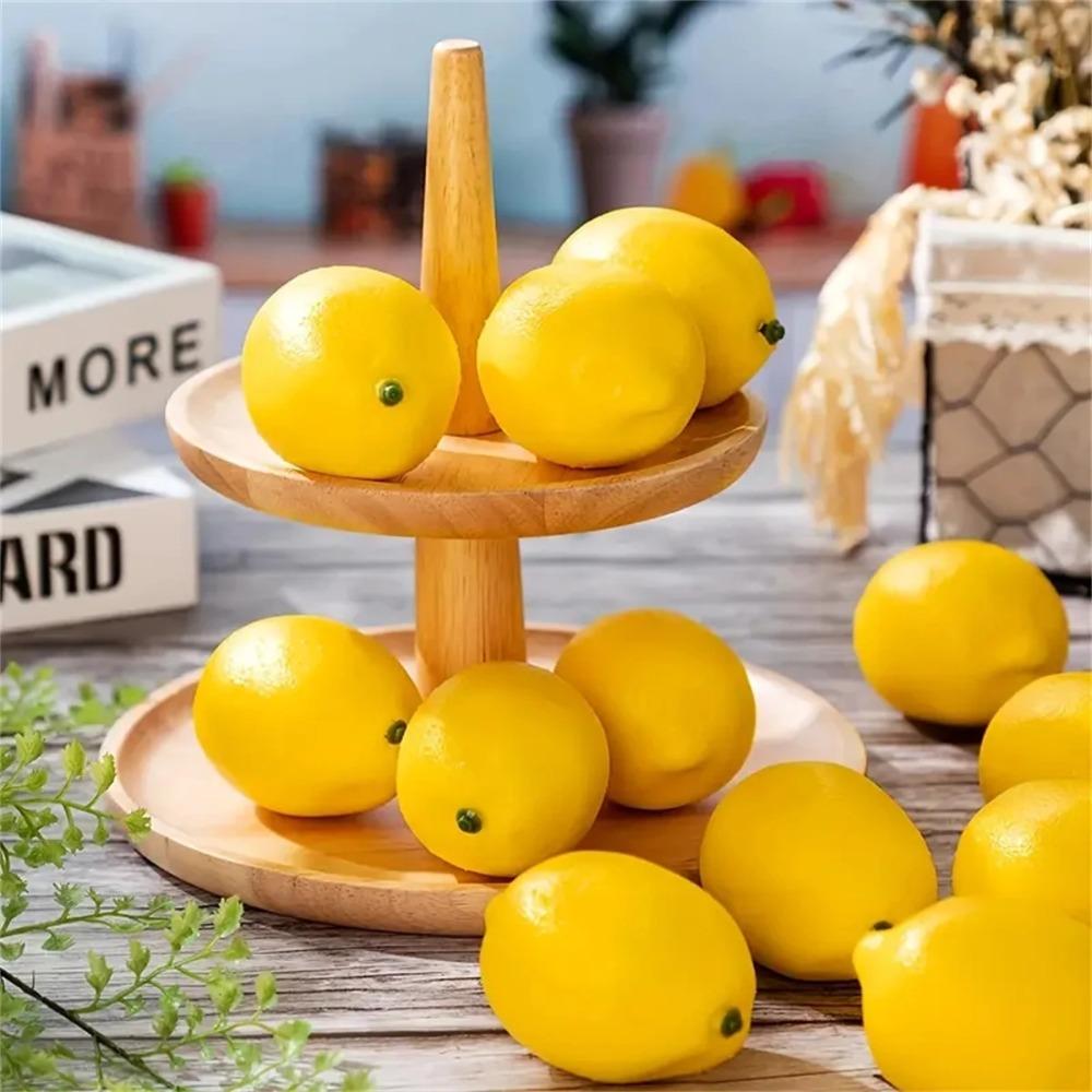Artificial Lemon Simulation Lemon Artificial Yellow Lemon Fake Lemon, Simulation Fruit Home Decoration Artificial Decorations