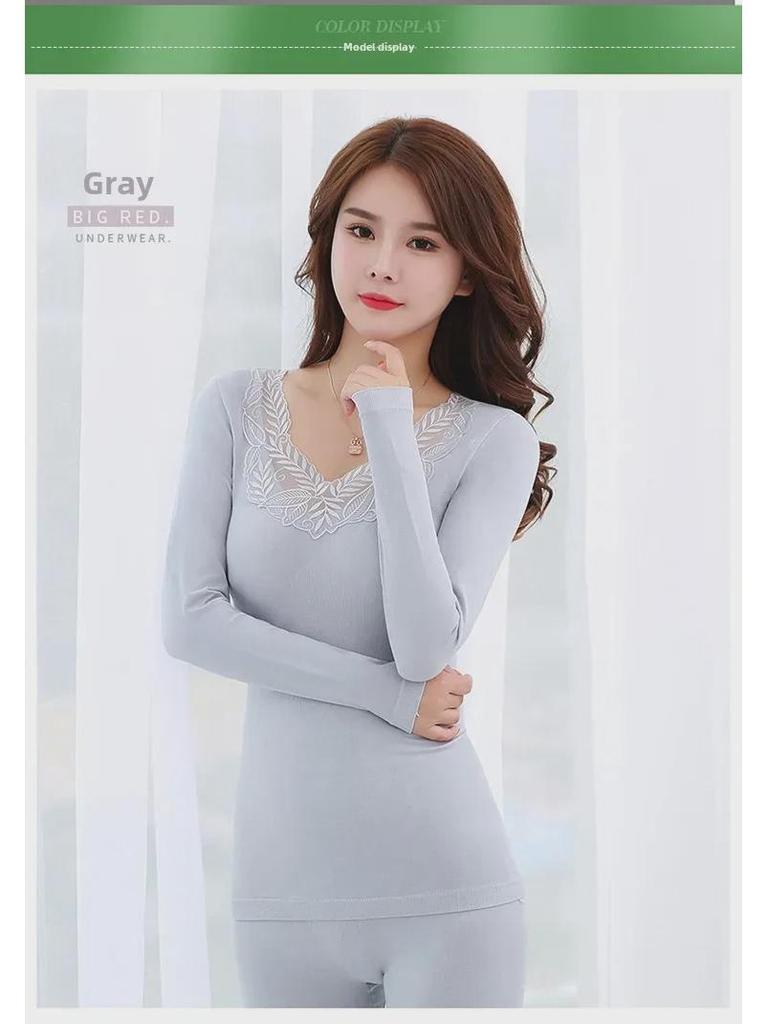 Women's Lace Body Shaping Thermal Underwear Set