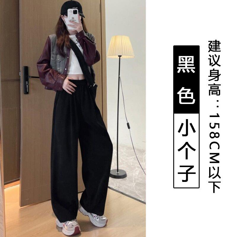 European cotton velvet wide-leg pants women's spring and autumn new lazy wind loose Yamamoto pants thin drape straight casual pants