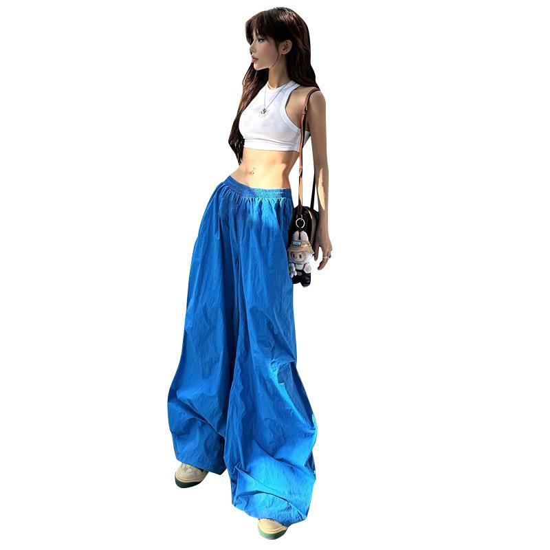 YYFS Women's Fashion Casual Solid Color Print High Waist Trousers Pants & Capris