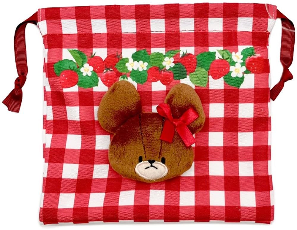 Nakajima Corporation The Bears School Strawberry Boa Face Drawstring Bag 221544-26