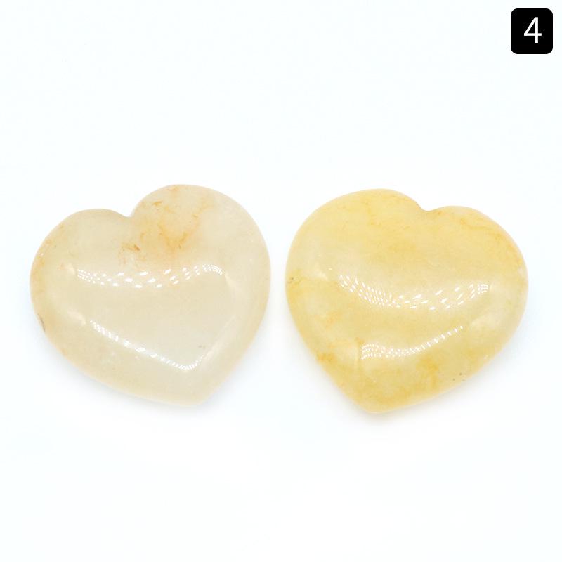 1117-25mm Natural Crystal Stone Heart Ornament, No Hole, Small Nugget Shape