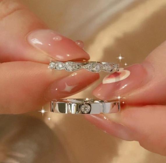 Fashion Couple Rings 2 , Matching Promise Rings for Men and Women
