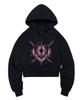 Aurora Heart Crop Hoodie [Black]