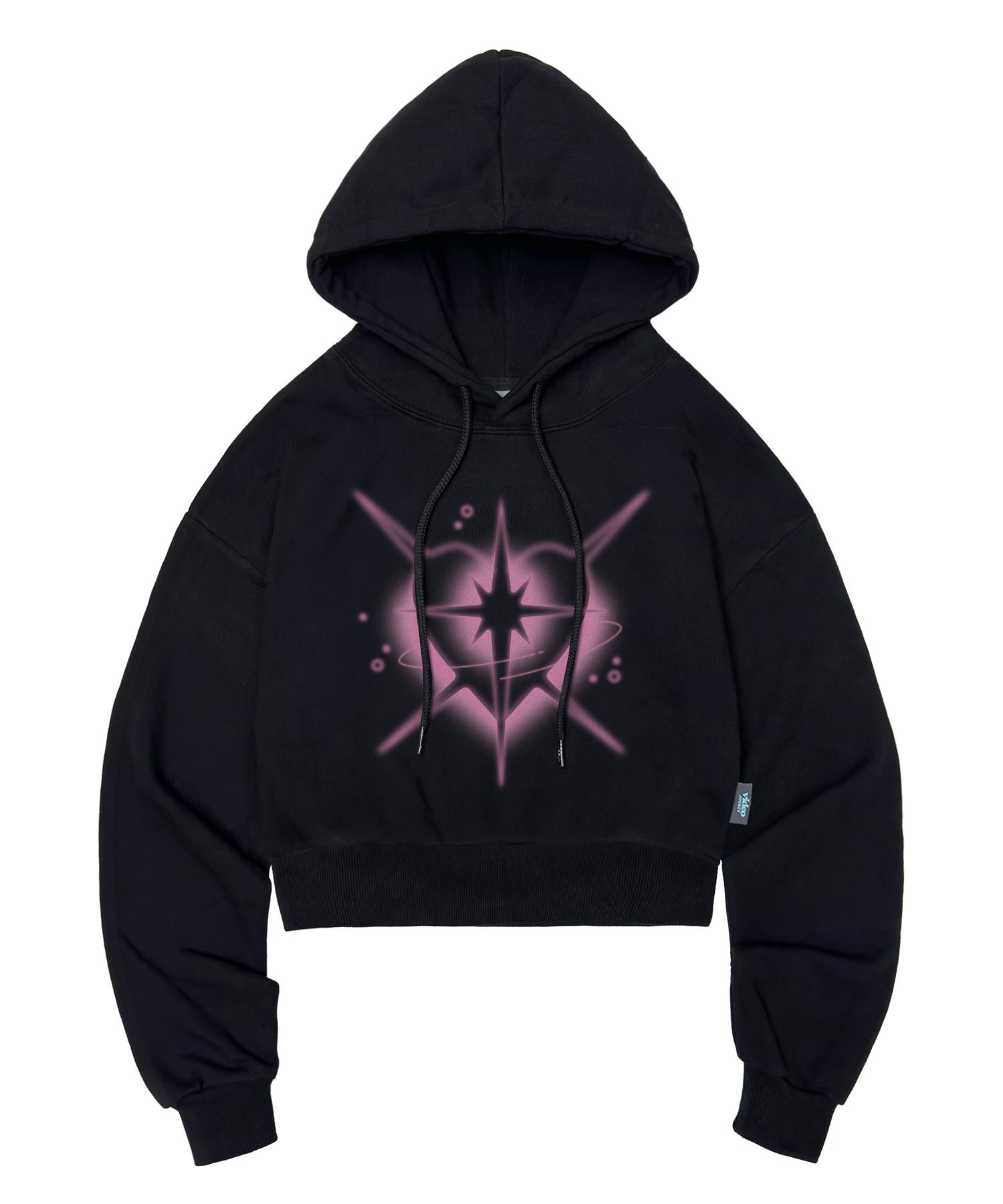 Video Jaki Aurora Heart Crop Hoodie [Black] Free