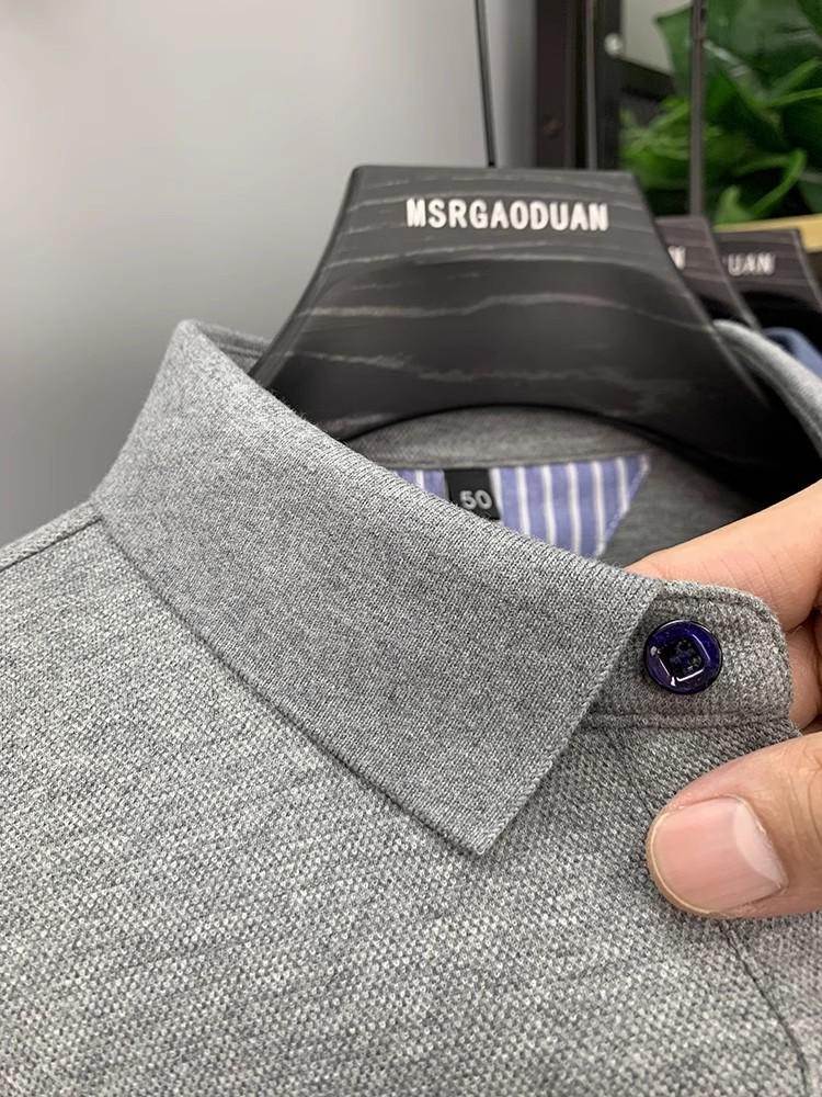 Herren Fleecegefüttert Bestickt Langarm Poloshirt - Herbst/Winter 2025 Business Casual Umlegekragen