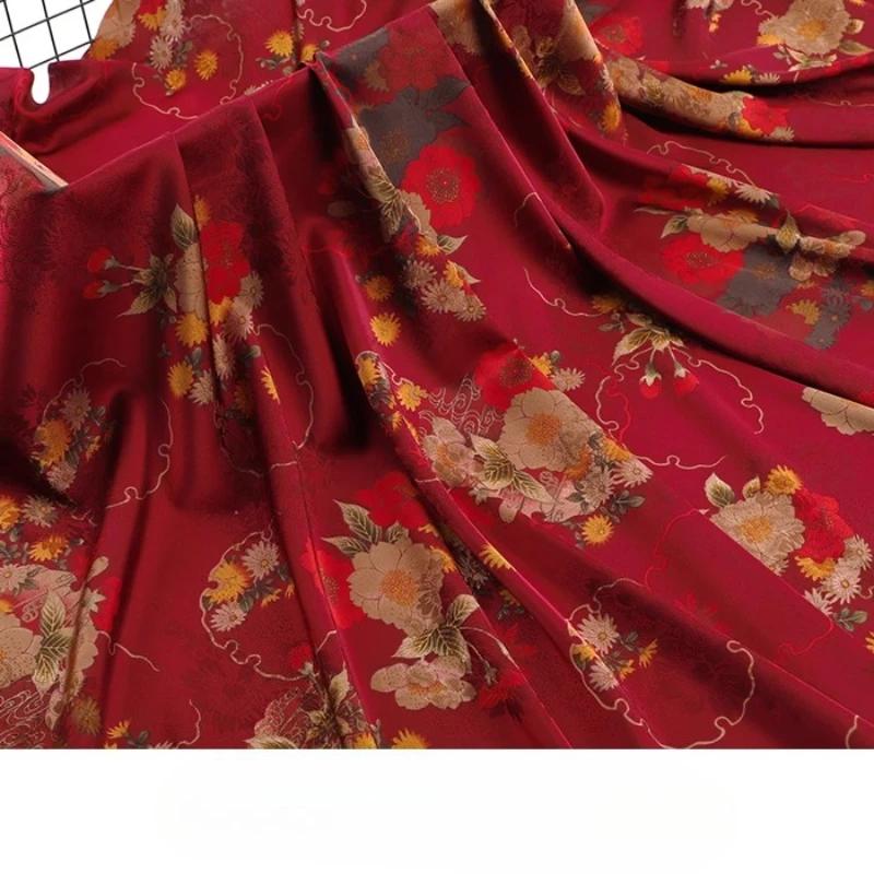Chinese-style Imitation Silk Cloud Gauze High-end Fabric Soft Cotton Silk Printed Fabric DIY Cheongsam Dress Hanfu Clothing