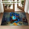 Crystal Velvet Square Rug Custom NamePoppy Playtime Pattern Non Slip Home Floor Decor Rug