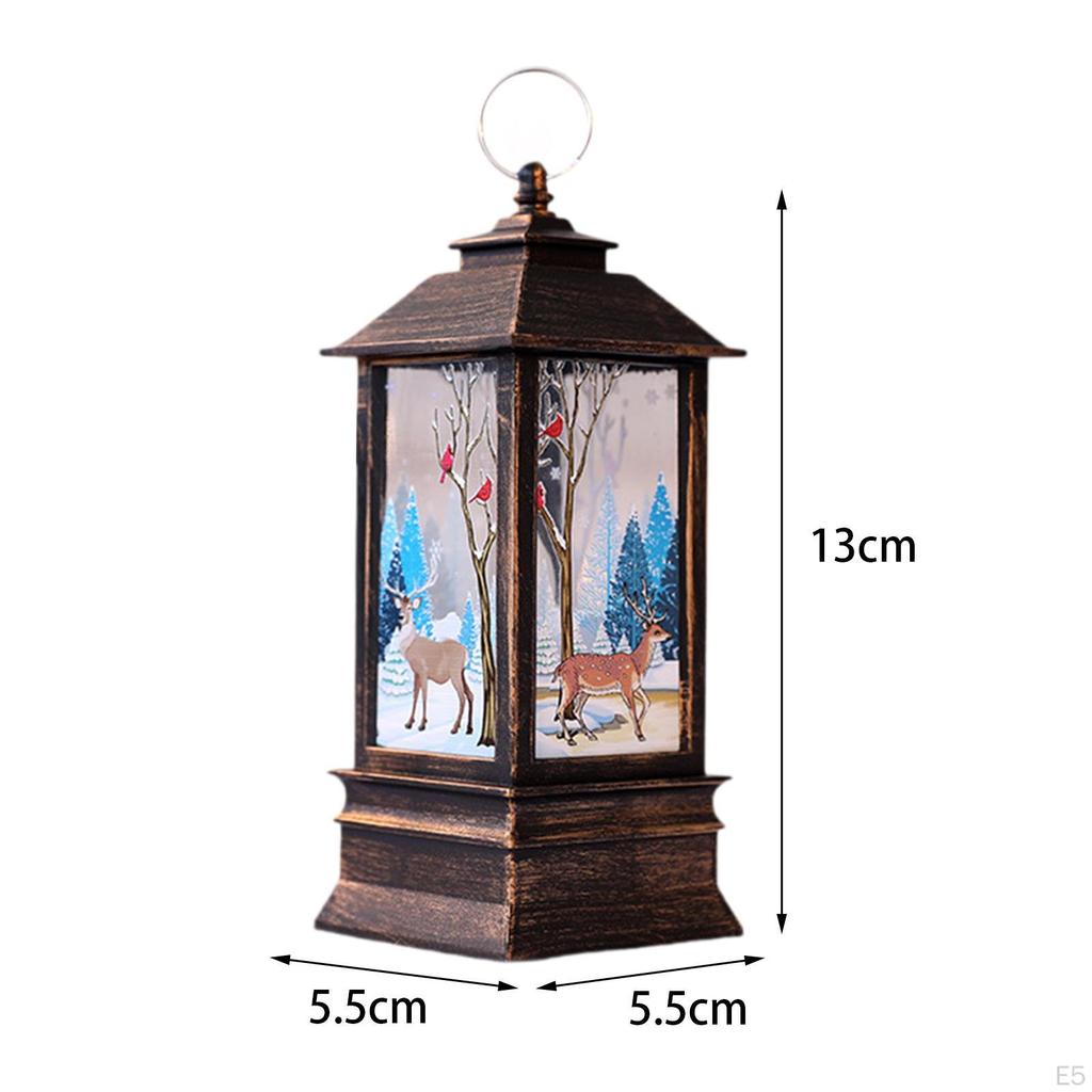 Christmas Lantern Lamp Decorative Home Decoration for Table Fireplace Dining Snowman Bronze
