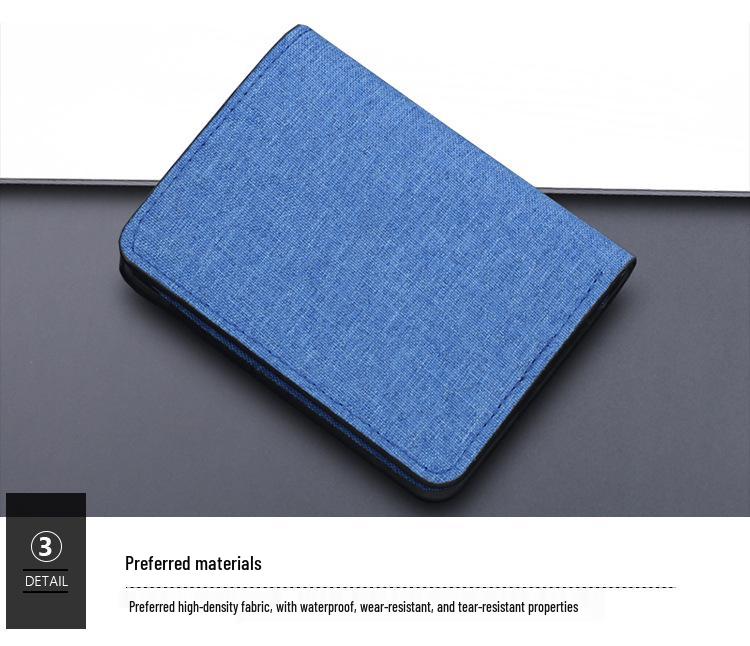 Vertical Canvas Leather Money Clip Men's Wallet