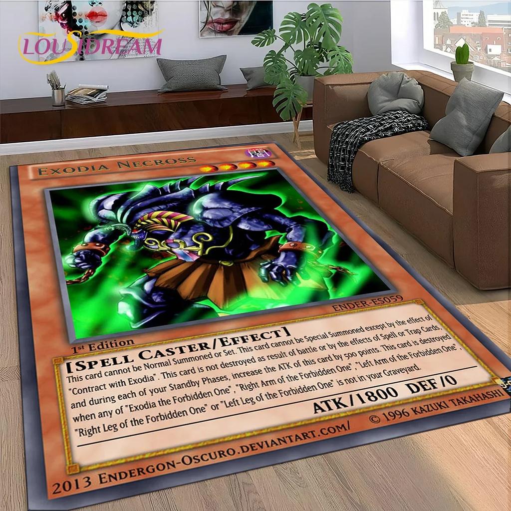 2025 Neuer Yu-Gi-Oh Blauäugiger Drache Monster Goldene Karte Cartoon Spiel Teppich für Schlafzimmer Wohnzimmer Haus Sofa, Dekoration Bodenmatte