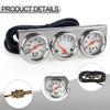 NEW-Triple Gauge Kit Oil/Volt/Water Gauge 2 Inch Chrome Oil Temp Water Temp Gauge Temperature Oil Pressure Voltage Gauge
