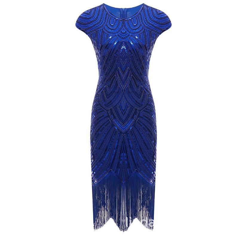 Abito Gatsby con Paillettes e Frange Anni '20 - Abbigliamento da Ballo per Feste Formali X-082