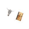 Tribal Bull Head Sculpture And Simulated Tree Stump Wall Clock Artful Hanging Decor for