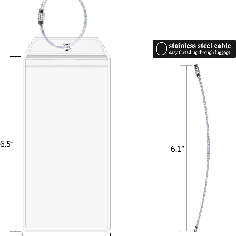 Waterproof PVC Luggage Tags with Steel Wire Loop