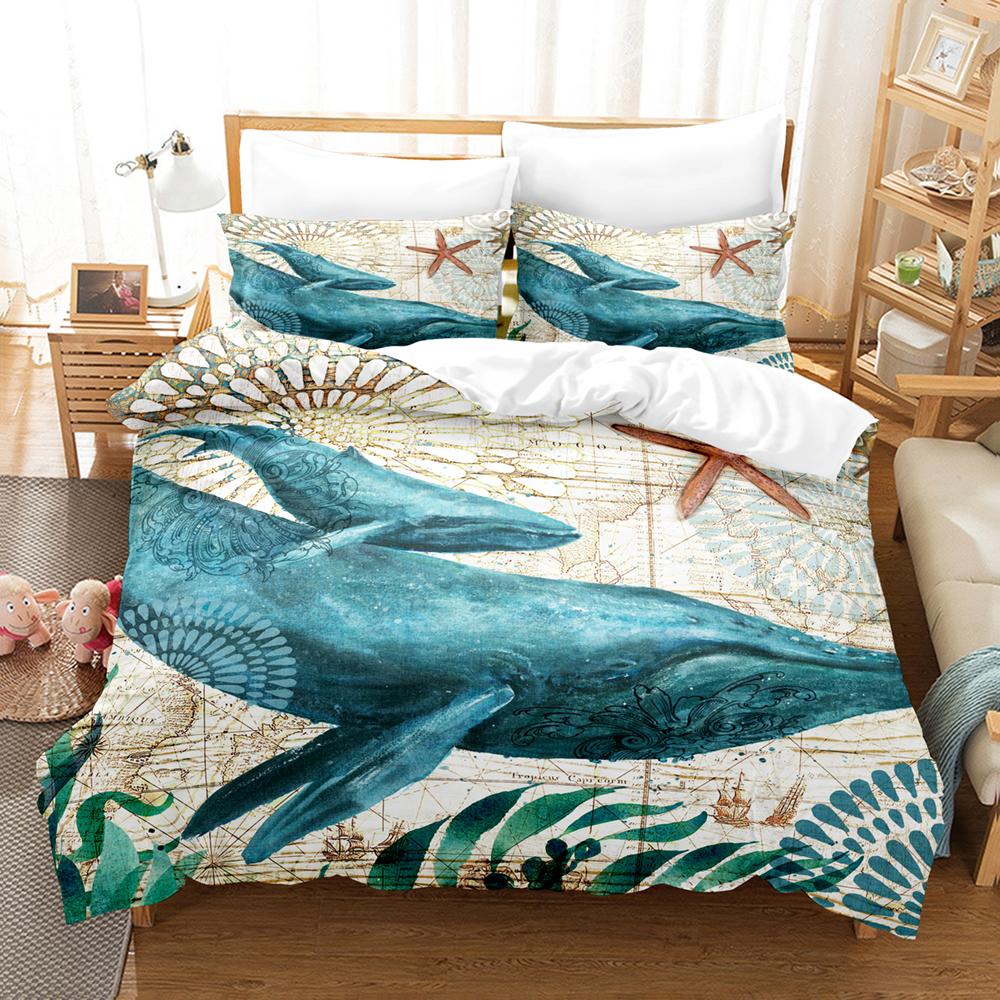 3D Print Undersea World Bed Linen Set King Size Duvet Cover Bedroom Bedding Home Textile Double Kid Quilt Cover Dropship