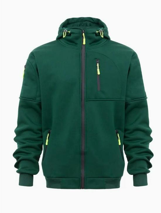 European Men's Bestseller Hoodie Jacket - Casual Sports Style with Zippered Arm and Multi-Pocket Design