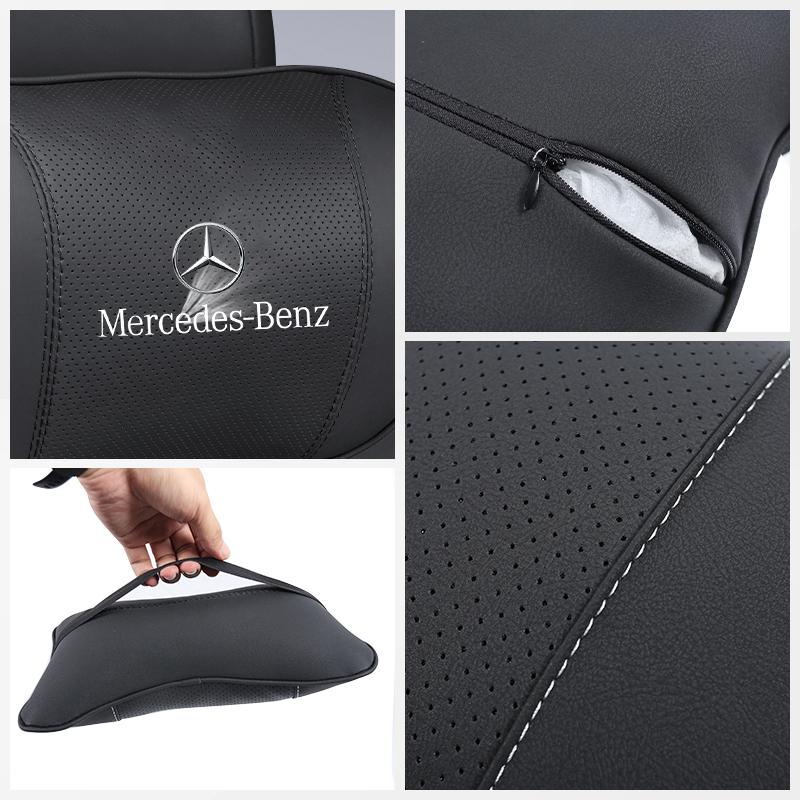 GLC GLB Car Seat Headrest Auto Logo Neck Pillow For Mercedes Benz AMG W206 W204 W205 W212 W213 W221 W222 W223 W251 W464 W240 W2