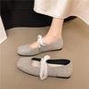 Fashion Fall New Square Toe Suede Soft Sole Non-Slip Sneakers Fashion Lace Bow Flats