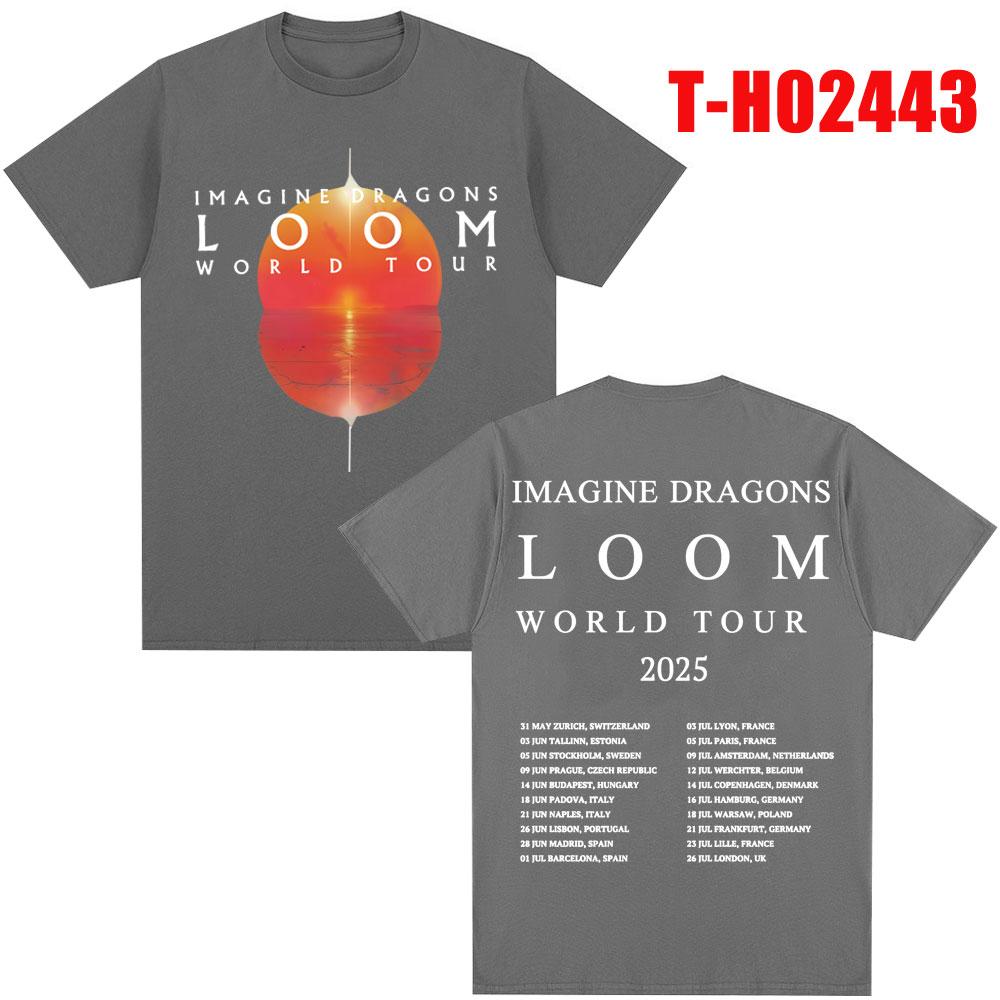 Imagine Dragons Loom Tour T Shirt Men Women Trendy Hip Hop T-shirts 100% Cotton Oversized Popular T Shirts