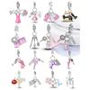 Charm Copper Colors Pink Clothes Scissors Bead For Original Bracelet Diy Beads Charms Jewellery Making Gift For Women Styfne