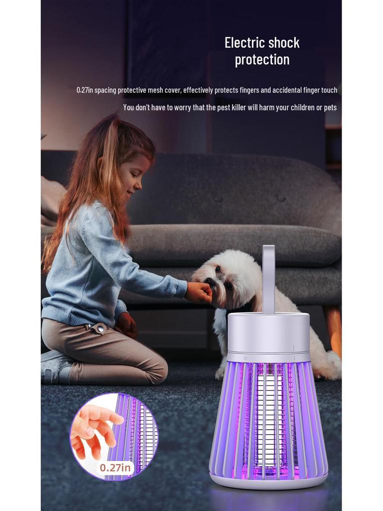 2024 Multifunctional Portable Mosquito Killer Lamp: Electric Shock & Camping Light Combo for Indoor/Outdoor Use