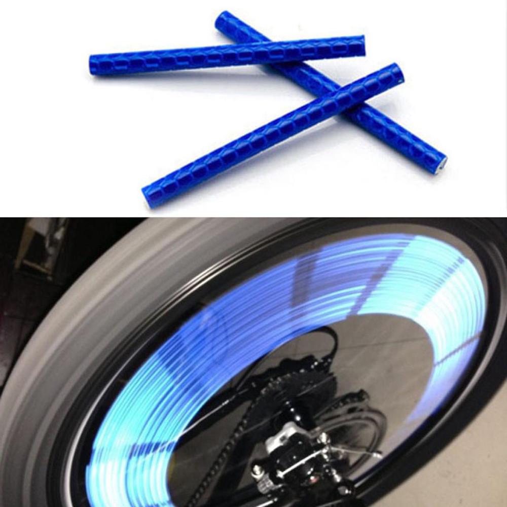 

12PCS Bicycle Reflective Wheel Spokes Strip Bike Spokes Reflector Sticker Cycling Safety Warning Strip MTB Accessories and Parts синій