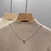 Autumn and winter fleece thickened sweater schoolgirl integrated fleece with semi-turtleneck knitted wool cashmere bottoming shirt top
