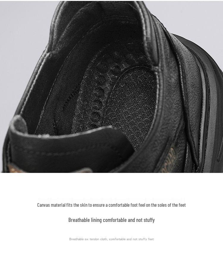 2025 Men's Winter Fleece-Lined Casual Leather Martin Boots - Mid-Top Autumn Work Shoes