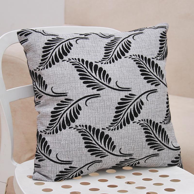 

Cushion Imitation Linen Cushion Cover Black and Gray Simple Fashion Sofa Pillow Cover 43 * 43/90g cushion cover
