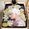 3Pc Summer Hikaru Died Print Flannel Blanket, High quality Comfortable for All Seasons, Home Decor, Warmth and Comfort, Perfect for Christmas Gifts