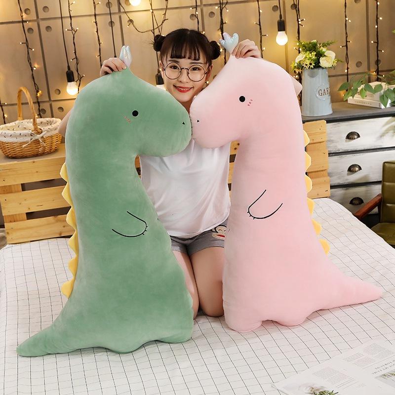 Hot Super Gentle Dinosaur Plush Pillow Toy Stuffed Cartoon Animal Crocodile Doll Nap Cushion Tall Superior Quality Infant Girls Birth Date Present