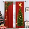 Flat Printing Popular Christmas Curtains Tree Gifts Digital Printed Polyester Drapes Holiday Decorations Set Of 2 Made