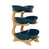 Elegant Three-Tier Bamboo Snack and Fruit Tray