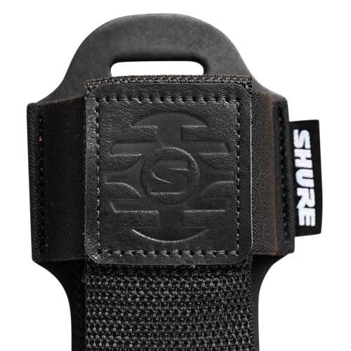 Shure by Gator Wireless Transmitter Pouch, Black Leather and Nylon, SH-BODYPACK-PBK-L