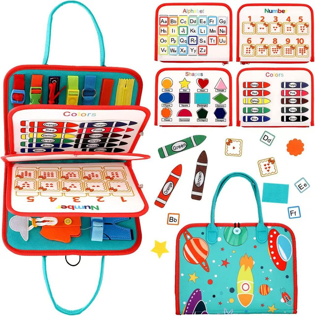 Felt Learning Early Education Board Felt Children Diy Busy Board Montessori Children'S Puzzle Teaching Dress And Tie Shoelaces