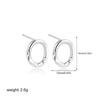 Geometric Stainless Steel Gold Sliver Color Bilayer Stud Earring for Women Irregular Metal Texture Fashion Jewelry Gift