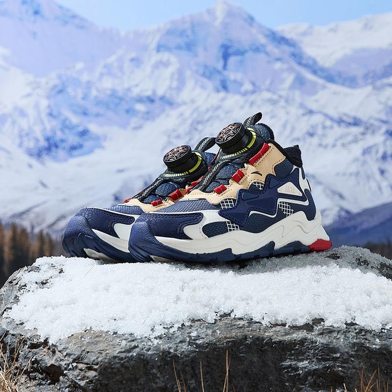 Anta Trendy Fashion Fleece Lined Warm Durable Non-Slip Kids Casual Shoes Kids Sneakers Blue White A312349902-3