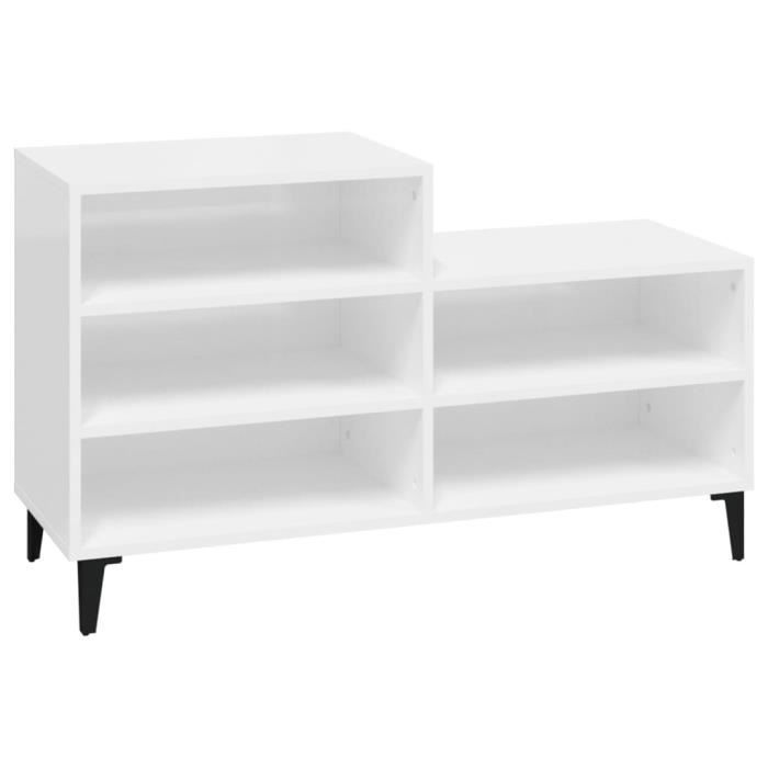 VidaXL Armoire à chaussure Blanc brillant 102x36x60 cm Bois ingénierie 819734