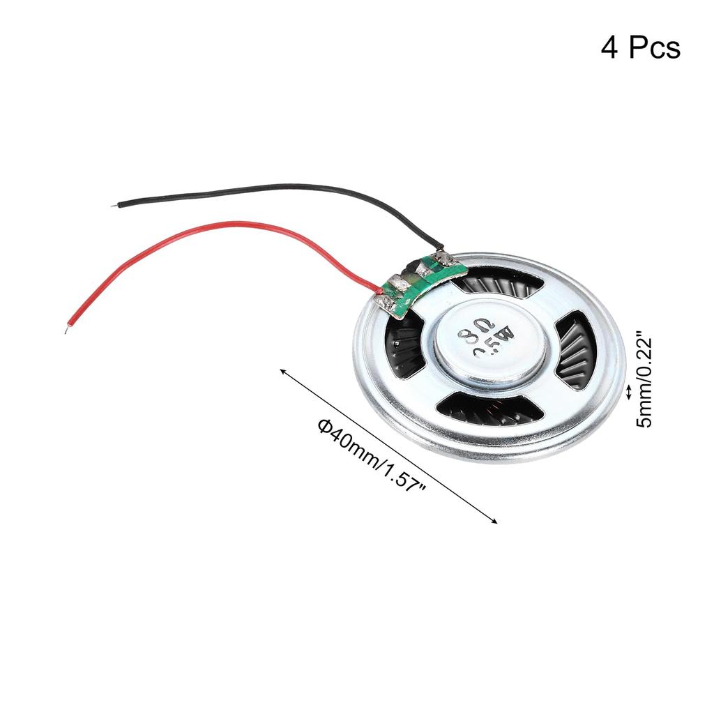 Uxcell 4 Stück 8 Ohm Kleiner Lautsprecher Metallgehäuse Rund Interner Mikro-Magnet-Lautsprecher Mini-Lautsprecher für DVD EVD Multimedia Mobil Tragbar Werbung