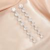 Floral Green Crystal Drop Earrings For Wedding And Party Wear