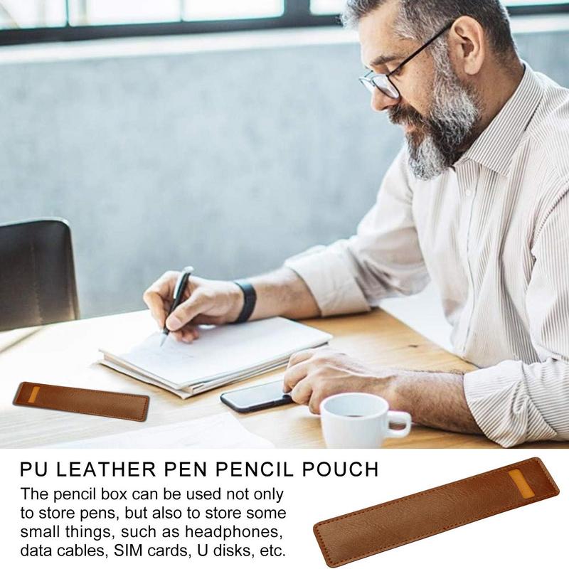 1PC Leather Pen Bag Fountain Pen Case Single Pen Pouch Sleeve Holder Pocket Protectors Pens Protection Bag Stationery