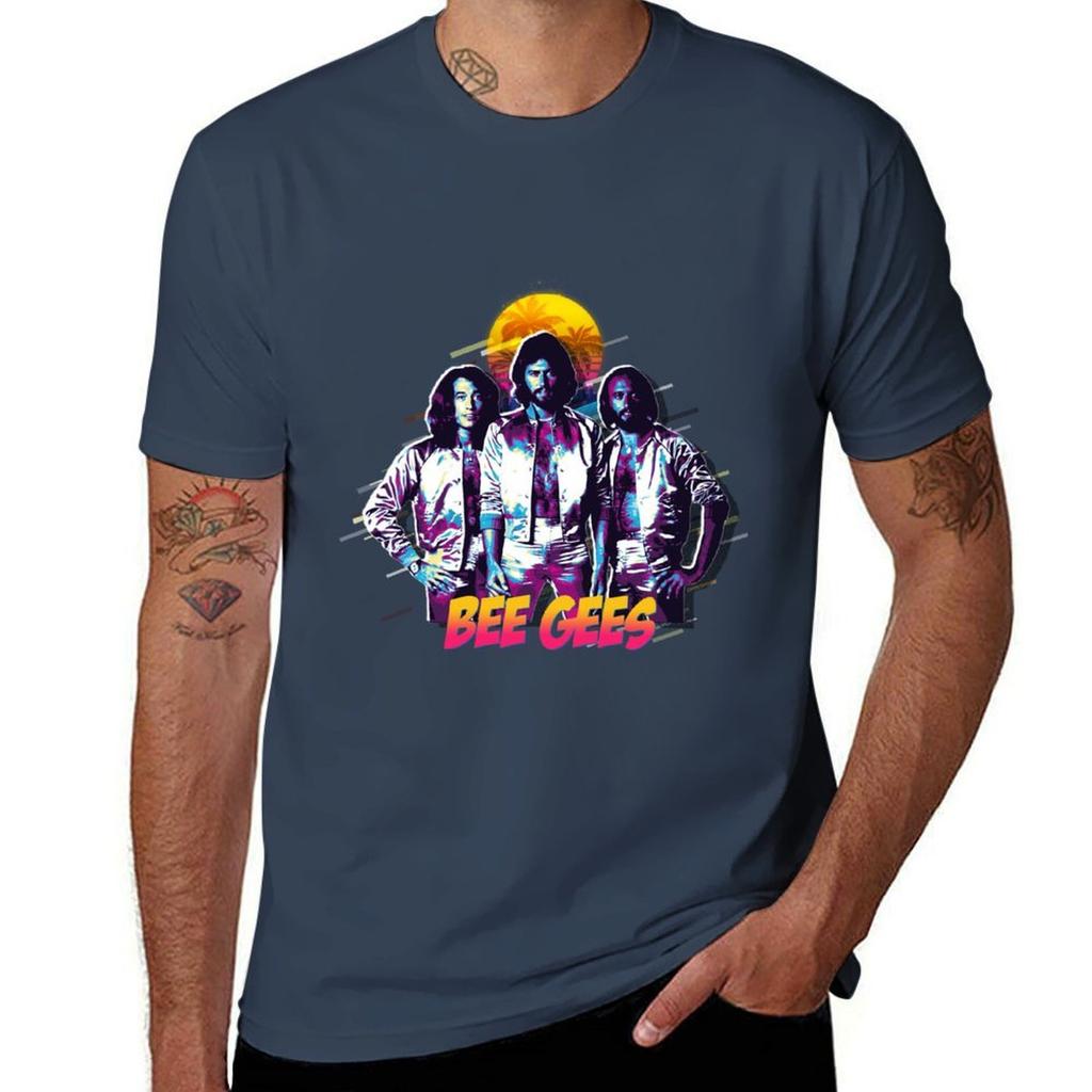 Bee Gees Pop Art T-Shirt Einfacher Linienkunst Druck T-Shirt