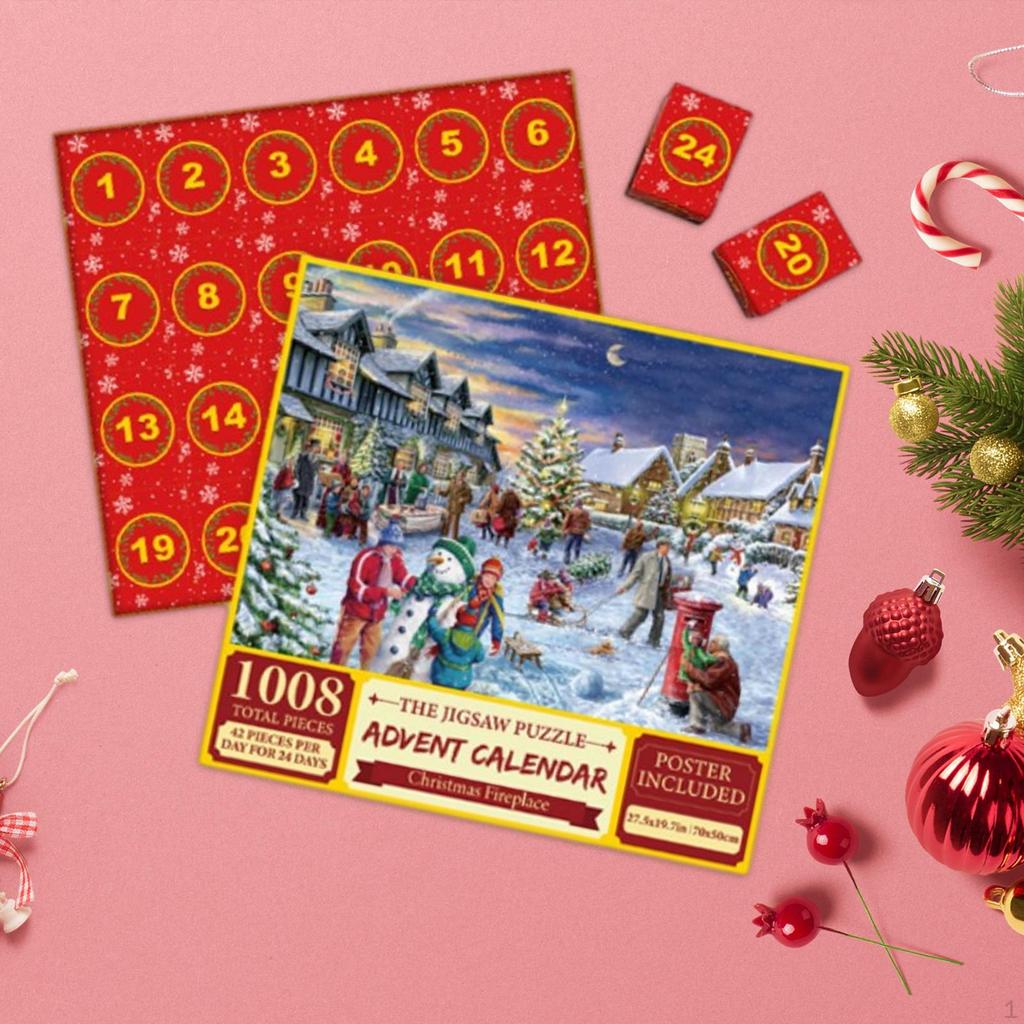 1008 Piece Puzzle Merry Christmas Gifts 24 Days of Advent in Boxs Adults