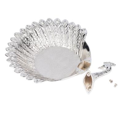 Candy Dish Silver Exquisite Beautiful Swan Multifunctional Candy Fruit Snack Plate Home Decoration