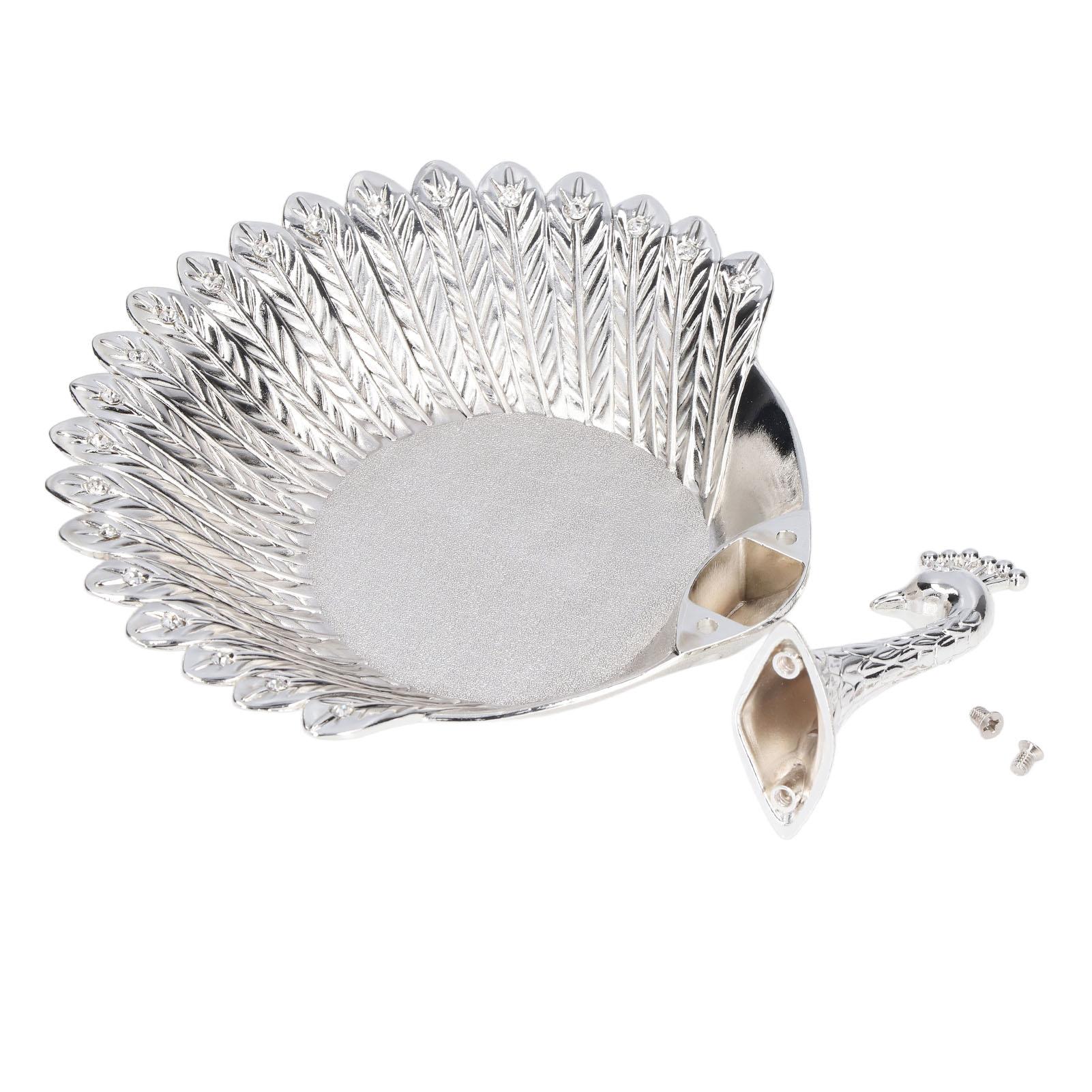 Shoemst Silver Candy Dish Exquisite Beautiful Swan Multifunctional Candy Fruit Snack Plate Home Decoration