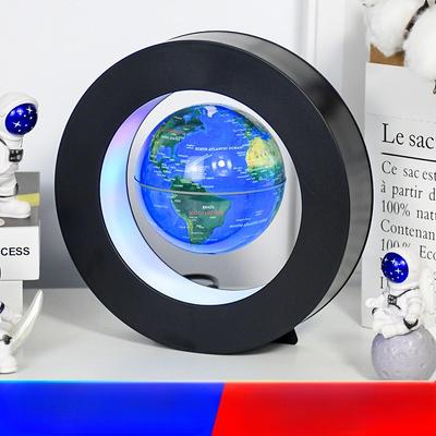 Floating Globe Levitating World Map Rotating Ornament LED Lamp for Bedside Light Novelty Floating Lamp Magnetic Levitation Globe