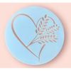 Heart and Wheat Design Sourdough Bread Stencil, Round Decorative Baking Template