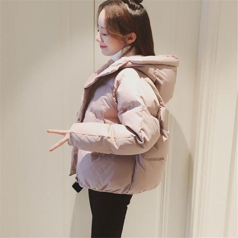 Nuova Giacca Invernale con Cappuccio Donna Cappotto in Cotone Parka Corto Casual Soprabito Giacca Imbottita Calda Parka Femminile Giacca con Zip Capospalla