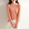 Women's Fine Spun Wool Cardigan Sweater Coat - Short Lapel Style, Autumn 2023 Knitwear